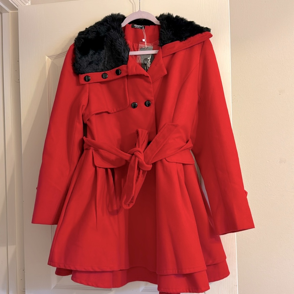 RED TRENCH COAT